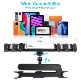 URAQT Tablet Holder Car, Universal Extendable 360° Rotation Tablet Holder Headrest Car Tablet Holder Headrest for Car Back Seat i-Pad Pro Air Tablets S-Witch Mini Tab Phone 4.7-11 Inch