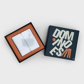 Suck UK Dominos Set for Adults - Board Games - Travel Dominoes Set - Tile Games - Classic Strategy Game for Family - Brain Teaser Puzzles - 28 Dominoes with Colored Dots in Gift Box - Game Night Play