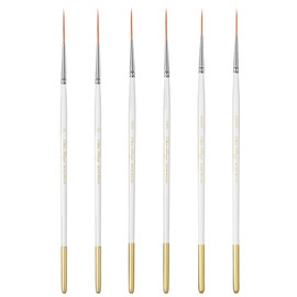 ElevateTech Script Liner Paintbrush, 6 Pcs Highly Flexible Liner Brush Fine Point Paint Brushes Extra Long Detail Pinstriping Scroll Outlining Brush for Acrylic Oil Watercolor Gouache Painting