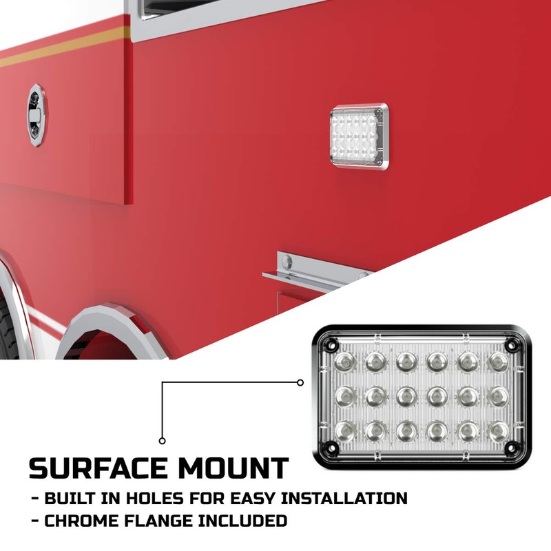 Alpha-Z 6x4 LED Emergency Strobe Light (Red/Blue)