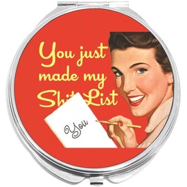 NewCharms Made My S List Compact with Mirrors - Perfect Pocket and Purse Size Folding Mirror for Applying Make Up Anywhere