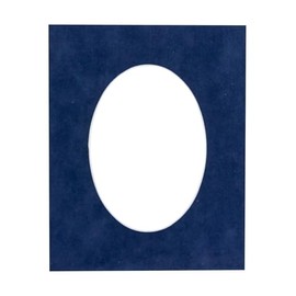 CountryArtHouse Navy Blue Suede Acid Free 20x24 Oval Picture Frame Mat with White Core Bevel Cut for 17x21 Pictures - Fits 20x24 Frame - Pack of 1 Matboard Show Kit with Acid Free Backing & Clear Bag