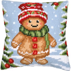 Vervaco Cross Stitch Kit Decorative Cushion Smile of Ginger Crafts Adults Decoration Embroidery Kit Beginners Complete DIY Embroidery Creative Gift ca. 40 x 40 cm Cross Stitch Embroidery