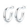 925 Silver Earrings for Women with Chunky Design Hoop Earrings