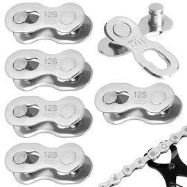 MIRKUZI Bicycle Chains, 6 Pieces (3 Pairs) 12 Speed Bicycle Chain Connectors, 12 Speed Bicycle Chain Connectors, Stainless Steel Chainrings, Easy to Remove, Durable and Reusable
