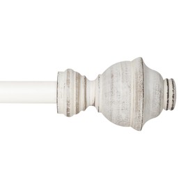 Deco Window Adjustable Curtain Rod for Windows 44 to 120 Inch Extendable Heavy Duty 3/4 Inch Iron Drapery Pole with Cambria Finials Wall Mounted French Door Farmhouse Curtain Rods (Pack of 1, White)