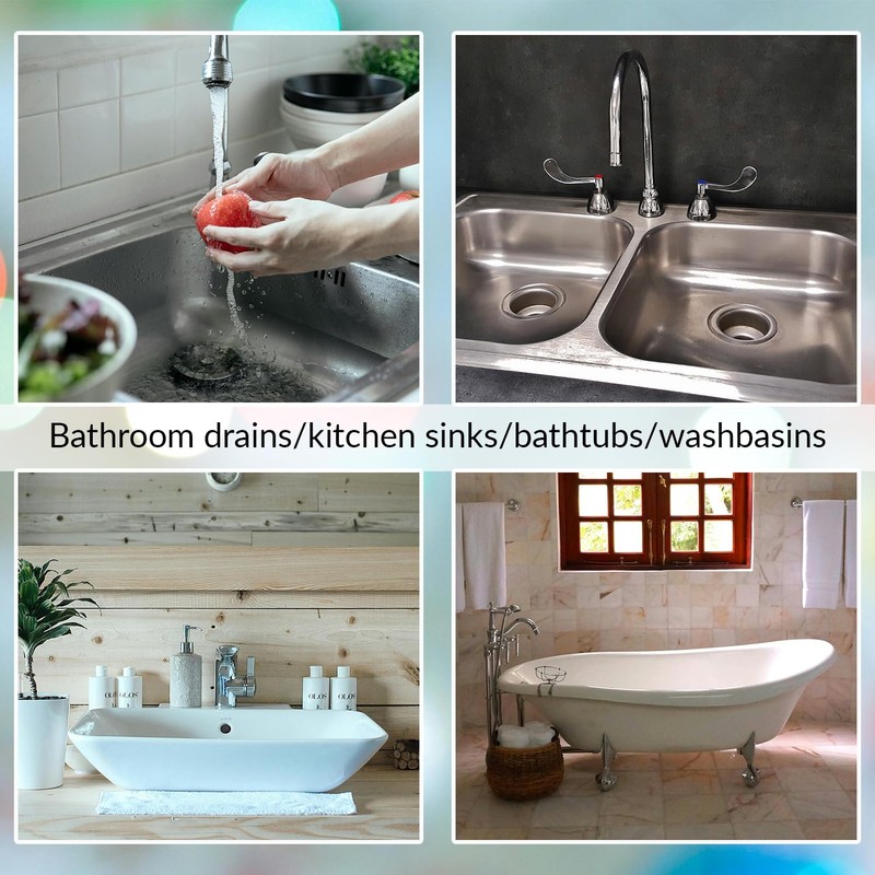 Tabanzhe Bath Sink Plug with Chain-2PCS Universal Bathroom Sink Plug