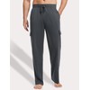 PINSPARK Cargo Sweats for Men with Pockets Baggy Cotton Sweatpants