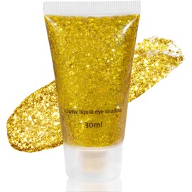 Mysense - Gel de purpurina para el cuerpo, purpurina para la cara, lentejuelas de sirena con purpurina gruesa, para el ojo, el cabello, las uñas, el festival de las uñas, el maquillaje de sombra de