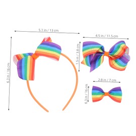 ULTECHNOVO 4pcs Headbands for Boys and Girls Women Pride Day Headbands Striped Bowknots Versatile Hair Accessories for Ages