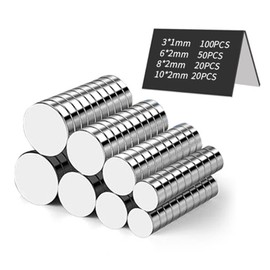 Magnets Strong N35 for Crafts, 190 Pack Small Magnets 4 Sizes-3X1mm,6X2mm,8x2mm,10X2mm Neodymium Magnet NdFeB Mini magnets Round for Home DIY Fridge, Whiteboards Present