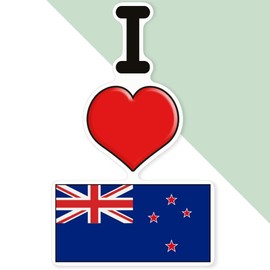 Azeeda 'I Love New Zealand' White Premium Vinyl Decal Sticker – Waterproof, Durable & Easy to Apply - Ideal for Car Bumpers, Windows, Bins and More (DW00062624)