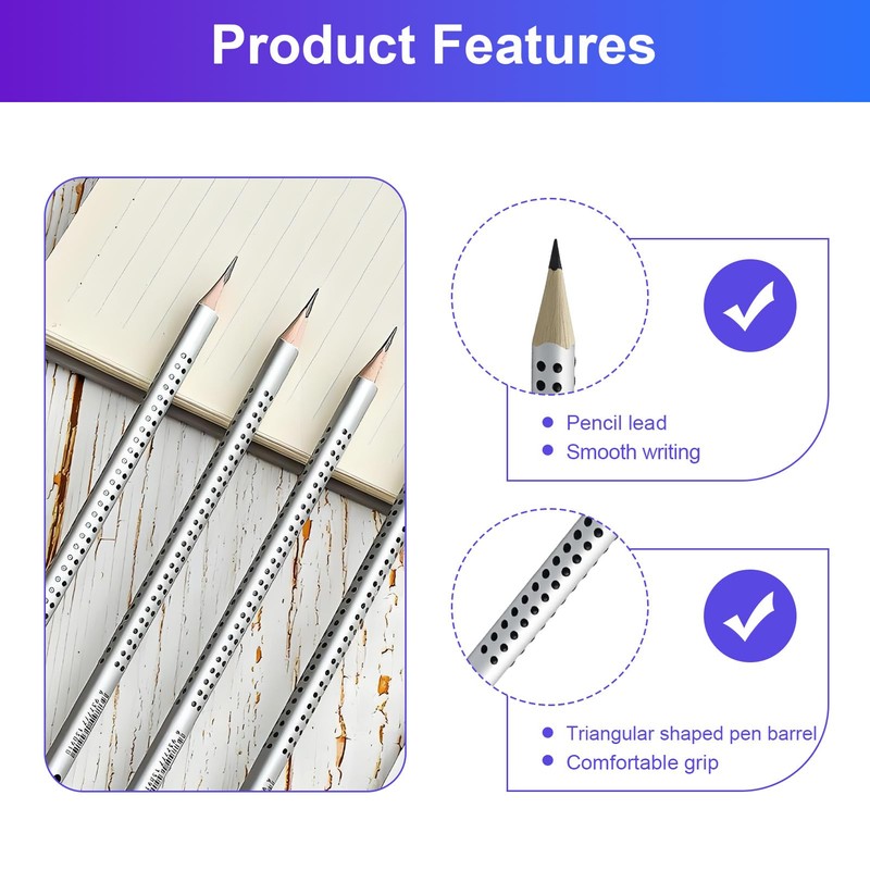 LEMLIN Jumbo Grip 2B Pencil, Extra Thick and Ergonomic Triangular