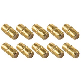 POPPSTAR 10x SAT Koaxialkabel Kupplung (F-Verbinder (Buchse auf Buchse) für 4-8,2 mm Coax Kabel mit F-Stecker), Verbindungsstecker für Koax - Antennenkabel, vergoldet