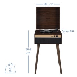 Crosley CR6236A-WA Jasper 3-Speed Bluetooth in/Out Vinyl Record Player Turntable with Built-in Speakers and Detachable Legs, Walnut