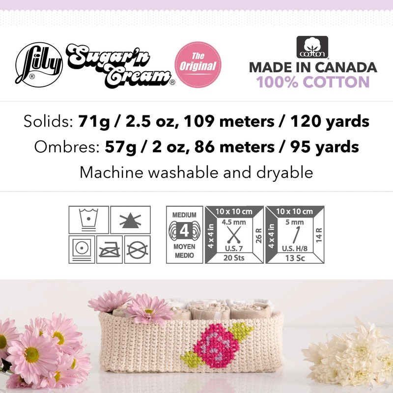Lily Sugar N Cream Cones Orchid Yarn - 1 Pack
