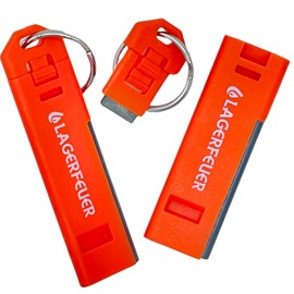 Lagerfeuer Fire Whistle, For Disaster Prevention, Crime Prevention, Same Color, Set of 2, Fire Starter Function, High Volume, 120 db, Mountain Climbing, Camping, Disaster Preparedness Equipment, Emergency Use, Earthquake, Fire (Rescue Red (Red)
