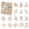 64-piece wooden Christmas tree decoration, 16 different motifs pendant set,