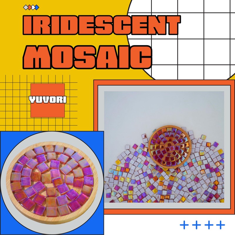 Yuvori 0.5kg Square Crystal Mosaic Tiles 1cm DIY for Bathroom,