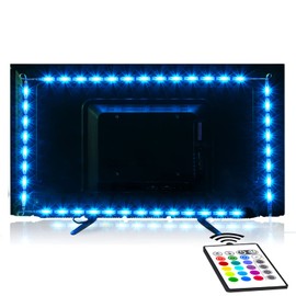 maylit Tv Led Backlight, Pre-Cut 22.3ft Led Strip Lights for 85-100in Tv,4Pcs Adapter Powered Tv Lights kit with Remote,RGB Bias Lighting for Room Decor