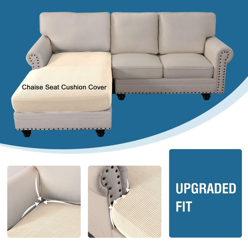 H.VERSAILTEX Sectional Couch Covers 1 Piece Chaise Slipcover L Shape