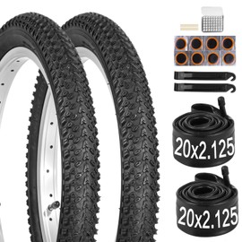 Fansport 2 Pack 20x2.125 Bicycle Tires and Tubes,20 Inch Bike Tire, 20 x 2.125 Bike Tires & 20x2.125 Bike Tubes with Repair Kit, 20 Inch Mountain Bike Tire for MTB Tire, BMX Tire, Kids Bike Tire
