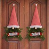 Upside Down Xmas Wreath Striped Tall Hat Faceless Doll Light