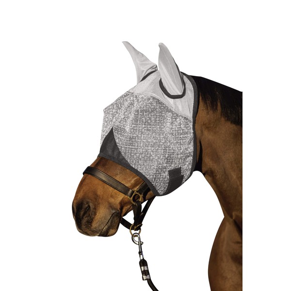 Kerbl 324516 Fly Mask with Ears and UV Protection, White, Cob