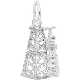 Rembrandt Texas Oil Rig Charm - Metal - Sterling Silver