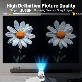 Olymmons Portable Mini Projector with WiFi 6 and Bluetooth 5.0 Smart Projector 1080P Support Home Theater Movie Projector 4K Decode Built-in Android 11.0 (G4-Pro-Y)