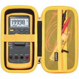 RAIACE Hard Travel Storage Case Compatible with Fluke 87-V/ 87V Max Digital Multimeter, Protective Carrying Bag with mesh Pocket for Accessories. (case only) - Orange