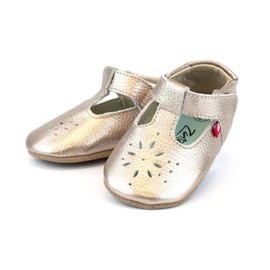 Zutano Leather Mary Jane Baby Shoes for Girls, Rose Gold, 18M