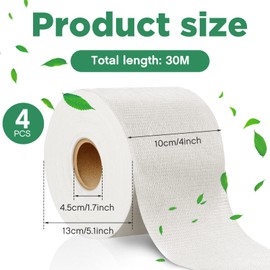 4 Inch x 98 Foot Textile Fiberglass Waterproofing Roof Tape Anti Fracture Membrane Fabric Sheet Reinforcing Mesh Fabric Liquid Drywall Tape Waterproofing Membrane for Shower Walls and Tile (4 Roll)
