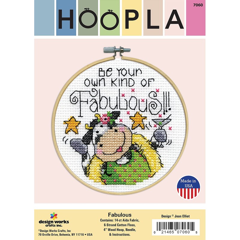 Design Works Crafts Hoop, Fabulous Counted Cross Stitch Kit