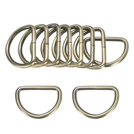M METERXITY 10-Pack D-Rings Buckle, 1 Inch Iron Non-Welded Dee Rings Metal Buckle for Purse/Aprons/Belts/Pet Collars, Semi-Circular D Ring Hardware [Brown]