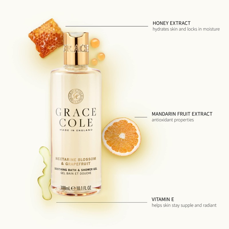 Grace Cole Nectarine Blossom & Grapefruit Bath and Shower Gel