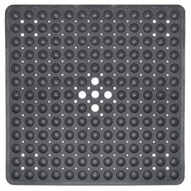 ENKOSI Square Shower Mat Non Slip - 21x21 Shower Stall Mat - Bath Mats for Bathroom Non Slip for Shower - Shower Matt for Shower - Black Shower mat Non Slip - in Shower Anti Slip Mat (21x21 Grey)