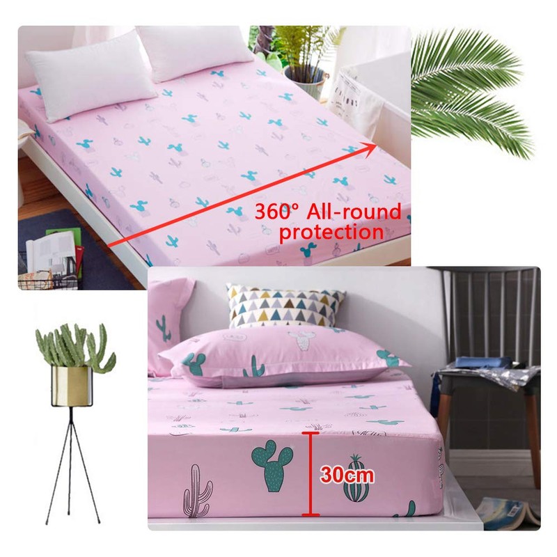 Chickwin Nordic Fitted Sheets Bedding Sheets with Deep Pocket 30cm