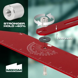 MBIGM Red Stair Gauge Tool with Metal Knobs and Double Rubber Washers – Stronger Hold and Durable Construction – Adjustable Stair Tread Template Tool for Accurate Wooden Stair Measurements