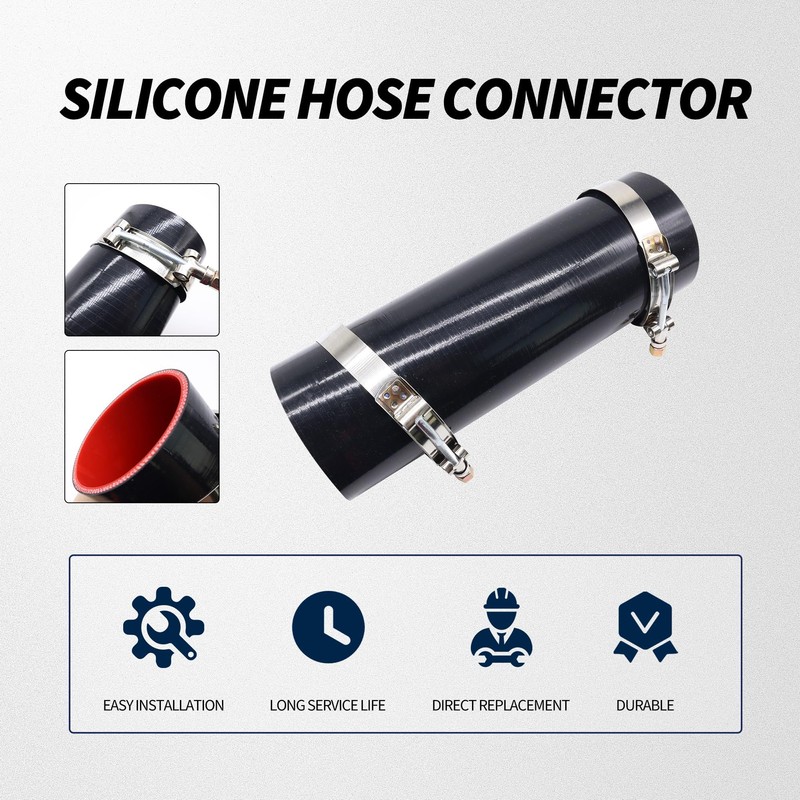 OXCANO 3.5"(89mm) ID Straight Silicone Hose Coupler, High Temp 4-Ply