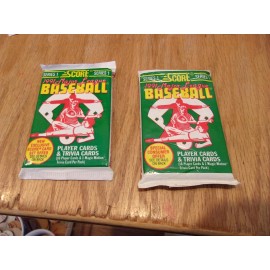 1991 SCORE SERIES ONE BASEBALL CARD  PACKS 2 PACKS TOTAL FACTORY SEALED