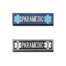 2 PCS EMS EMT Paramedic Cross Medical Patches Tactical Medic Hook and Loop Fastener Embroidered Patch, EMT Star of Life Medical Patch for Emergency First Aid Kit Bags IFAK Pouch