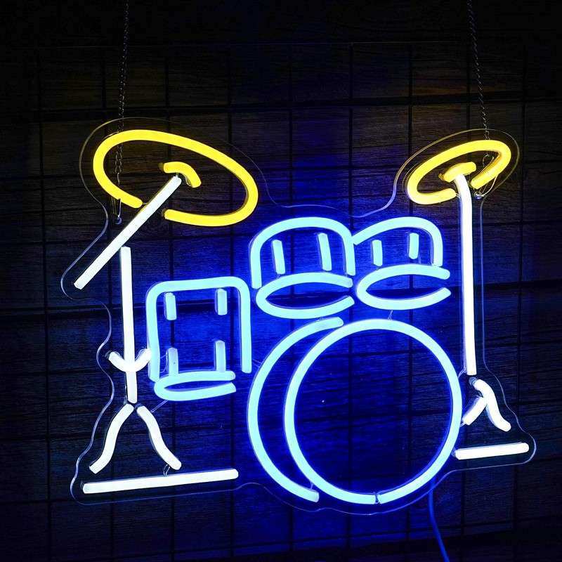 LISIGNVE Drum Kit Neon Sign, Neon Light Sign, Led Neon
