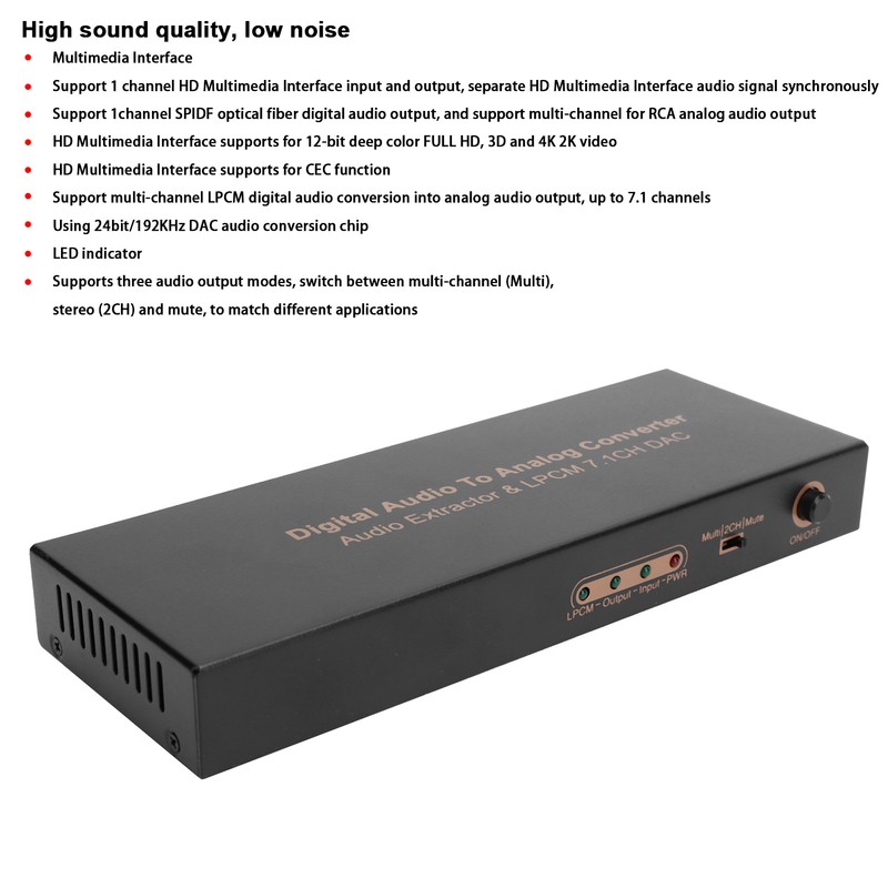 HD Multimedia Interface 4K Video Converter LPCM 7.1CH Digital Audio