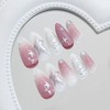 24 Pcs Medium Almond Press on Nails Pink Fake Nails