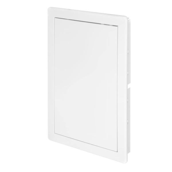 Awenta 200 x 300 mm Plastic Access Panel Door - White Opening Flap Cover Plate - Inspection Hatch - Door Latch - Concealed Hinge - Removable Door - Paintable Smooth Surface (8 x 12 Inches)
