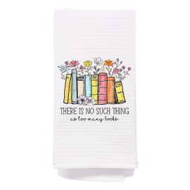 bitCNY Bookish Gifts Bookworm Kitchen Towels, Gifts for Teacher Book Lover Bookish Librarian, Gift for Women, Floral Decorations Dish Tea Towels for Kitchen, 16x24 Inch