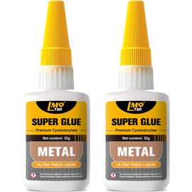 Metal Super Glue Liquid, 60g Clear Instant Thick CA Glue for Stainless Steel Aluminum DIY Crafts and Repairs, Fast Drying High Strength All Purpose Permanent Professional Cyanoacrylate Adhesives
