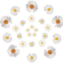 Daisy Flower Iron on Patches,10 PCS Embroidered Patch Daisy Stickers Flower Patch Iron on Patches Iron-on Sewing Patches for Backpack T-Shirt Shoes Hoodies Kids Clothes Jeans