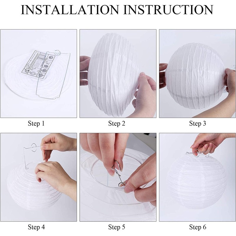 KARRMA 2 x White Paper Lampshade - Classic Bamboo Style